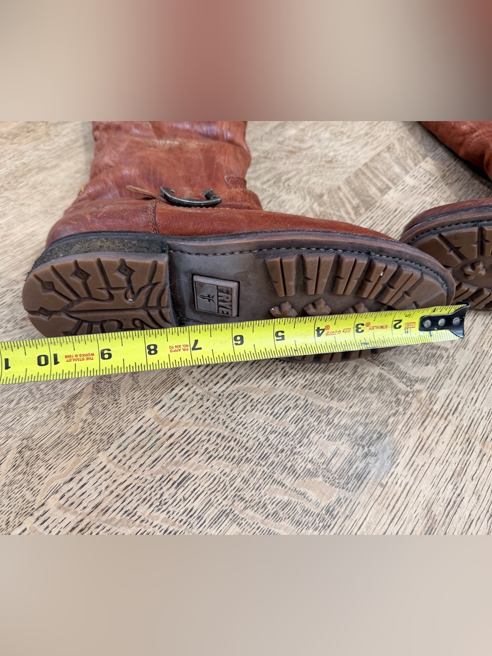 Frye Valerie OTK boots Cognac 7-1/2 7.5 women’s Over Knee Fold Down - Picture 14 of 16